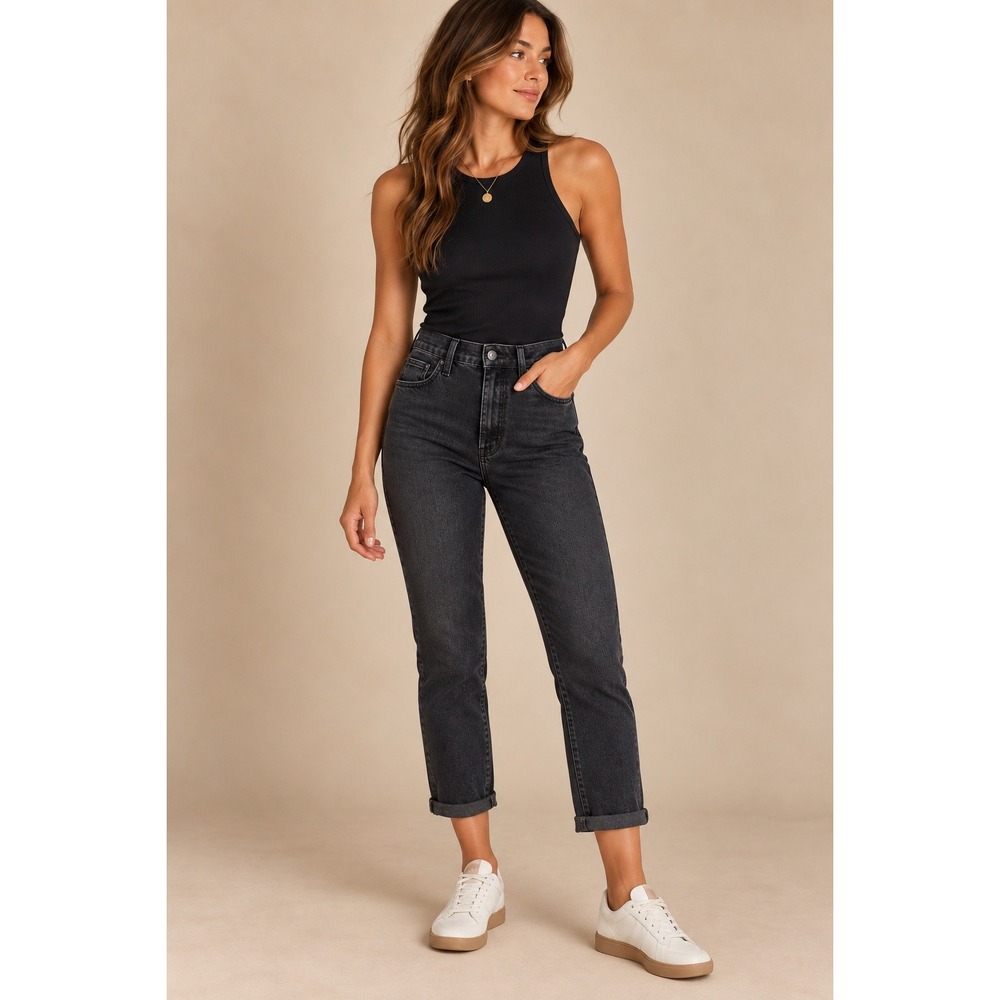 Madewell Curvy Stovepipe Jeans High Rise Faded Black Size 30 CKP475551226
